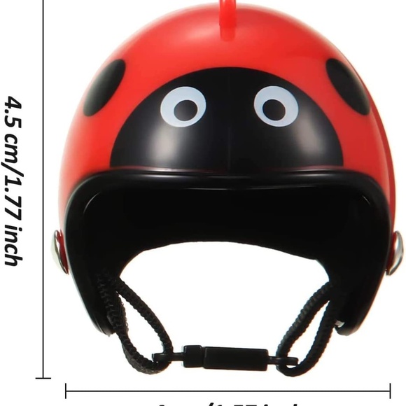 Chicken Bird Duck Quail Pet Helmet Hat Headgear Protection Helmet Red Metallic - Picture 2 of 5